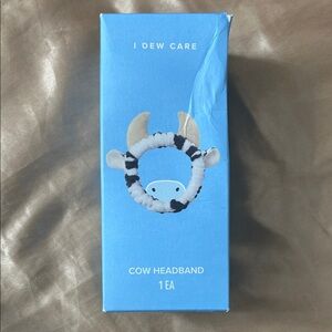 New I Dew Care Cow Headband facial head band fun Christmas gift nwt nib